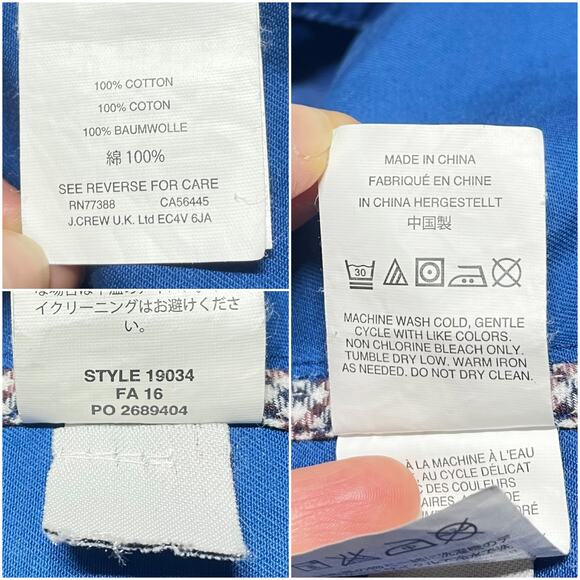 J. CREW Downtown Field Jacket Waxed Cotton Cobalt Blue Size XS Utility Rain - Picture 9 of 9